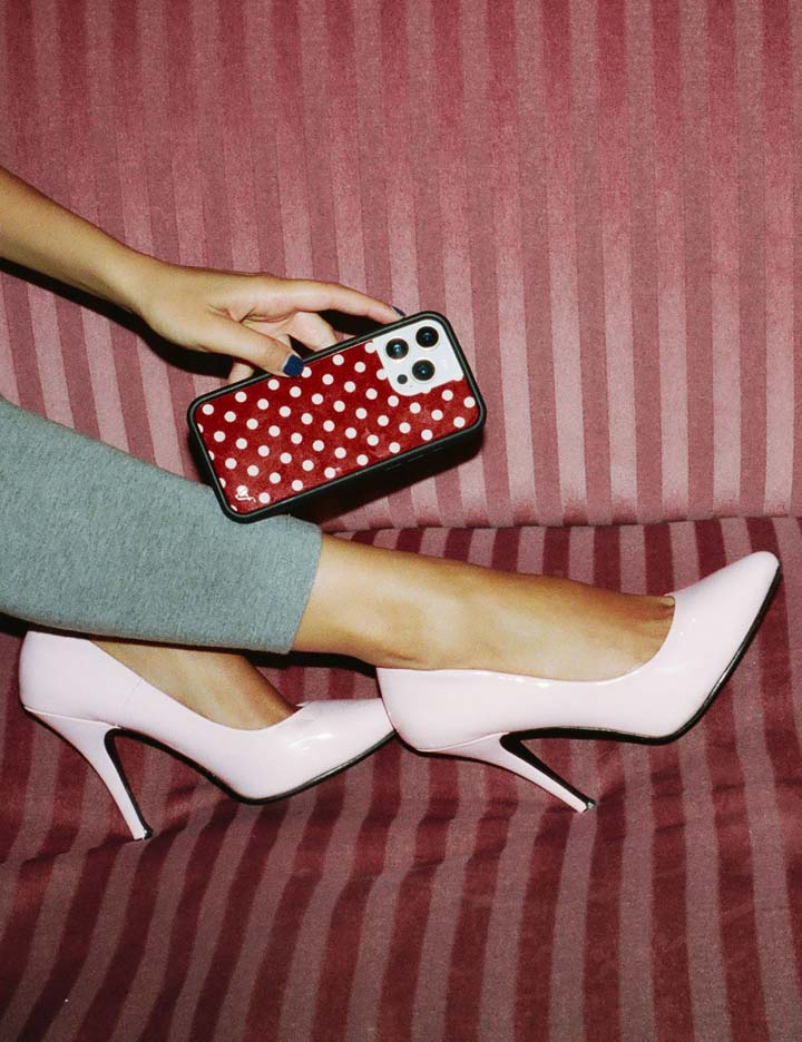 Wildflower Cases Polka Dot - Burgundy and Cream iPhone 18 Pro Max Case