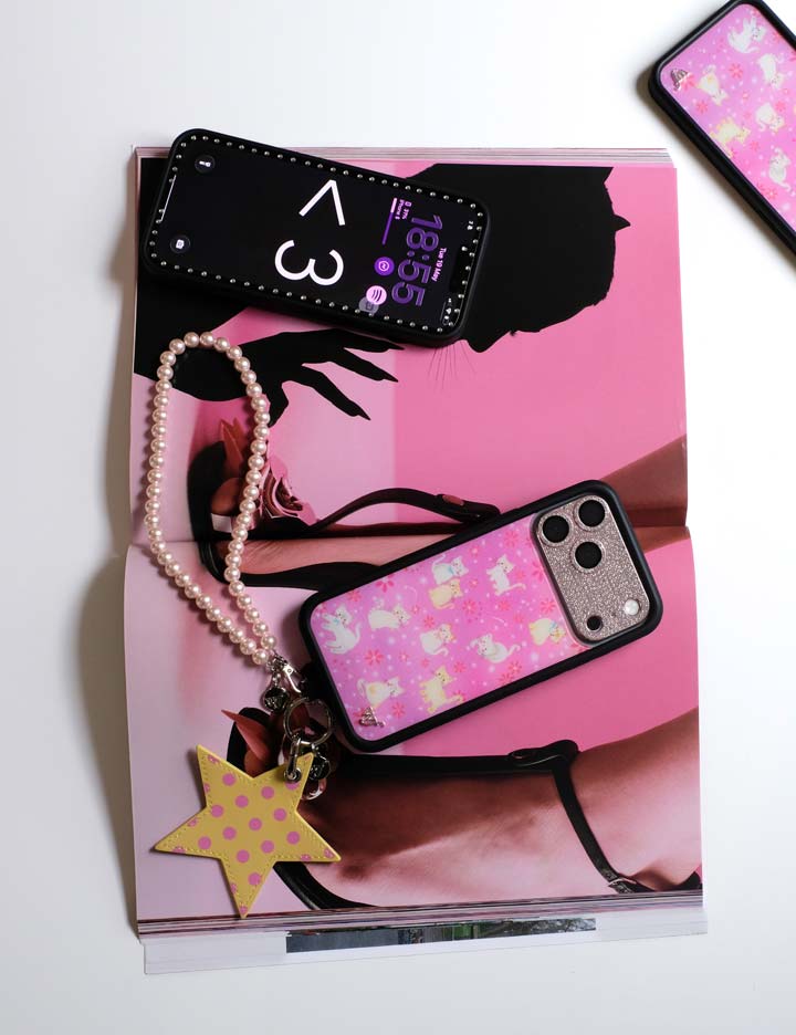 Wildflower Cases Polka Dot Star Charm - Yellow and Pink