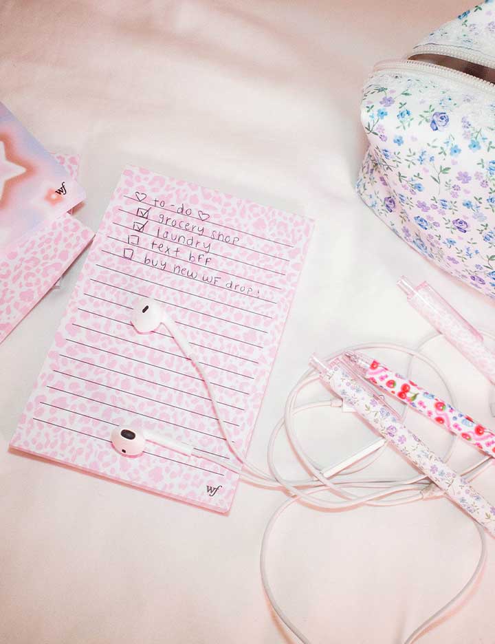 Wildflower Cases Pink Meow Notepad