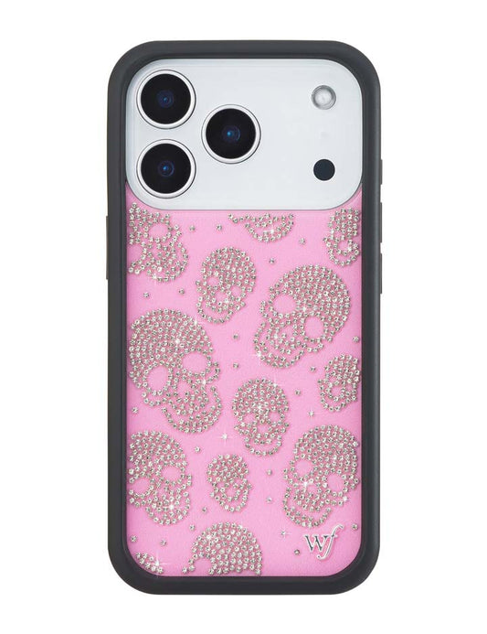 Wildflower Cases Better Half with Stas and Vic Rhinestone Skull - Pink and Clear iPhone 18 Pro Case