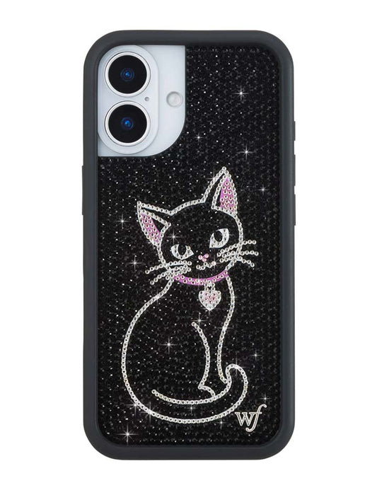 Wildflower Cases Rhinestone - Black Cat iPhone 17 Case