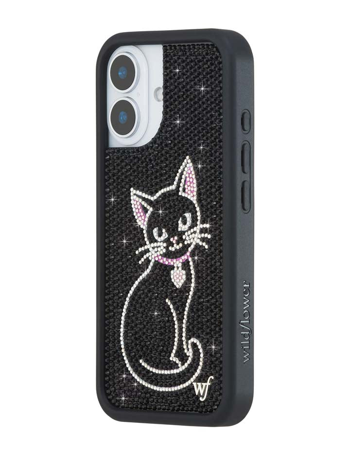 Wildflower Cases Rhinestone - Black Cat iPhone 17 Case