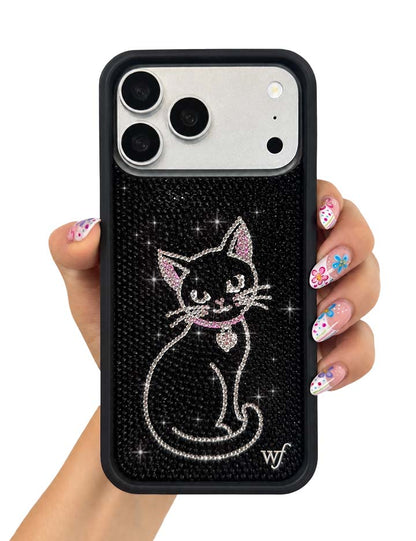 Wildflower Cases Rhinestone - Black Cat iPhone 17 Case
