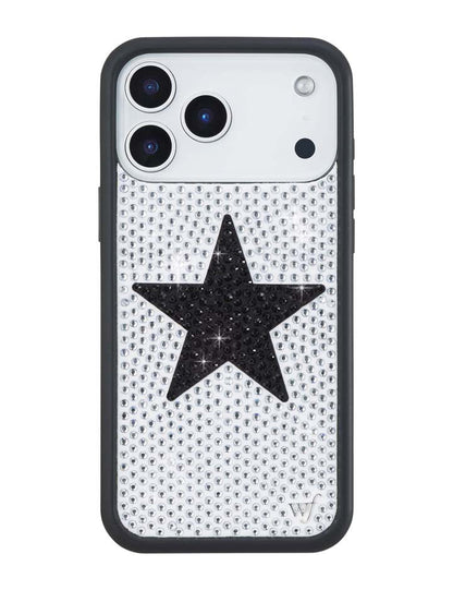 Wildflower Cases Rhinestone Star - White and Black iPhone 18 Pro Max Case