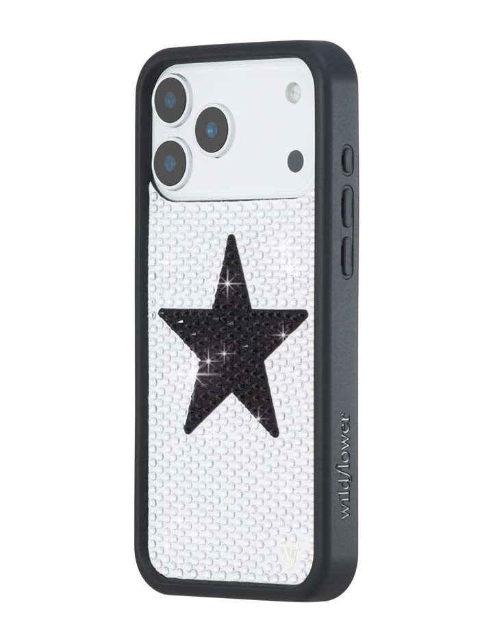 Wildflower Cases Rhinestone Star - White and Black iPhone 18 Pro Max Case