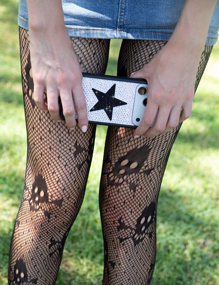 Wildflower Cases Rhinestone Star - White and Black iPhone 18 Pro Max Case