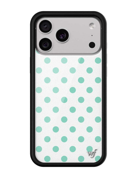 Wildflower Cases Polka Dot - White and Turquoise iPhone 18 Pro Max / Standard Case
