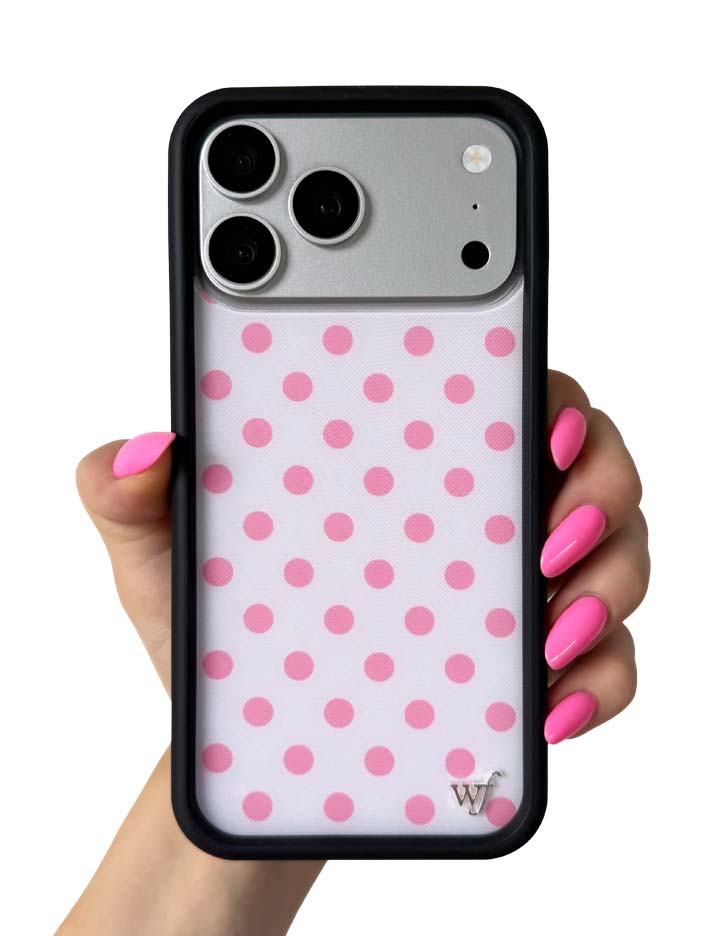 Wildflower Cases Polka Dot - White and Pink iPhone 18 Pro Max / Standard Case