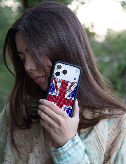 Wildflower Cases Rhinestone Union Jack iPhone 18 Pro Max Case