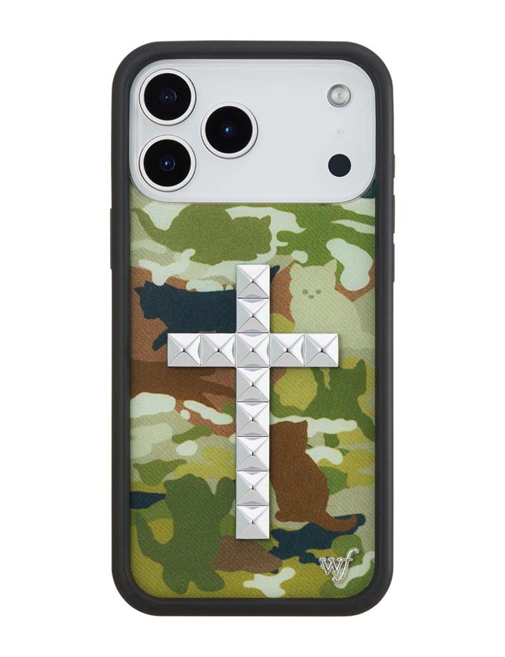 Wildflower Cases Stud Cross Cat Camo iPhone 18 Pro Max Case