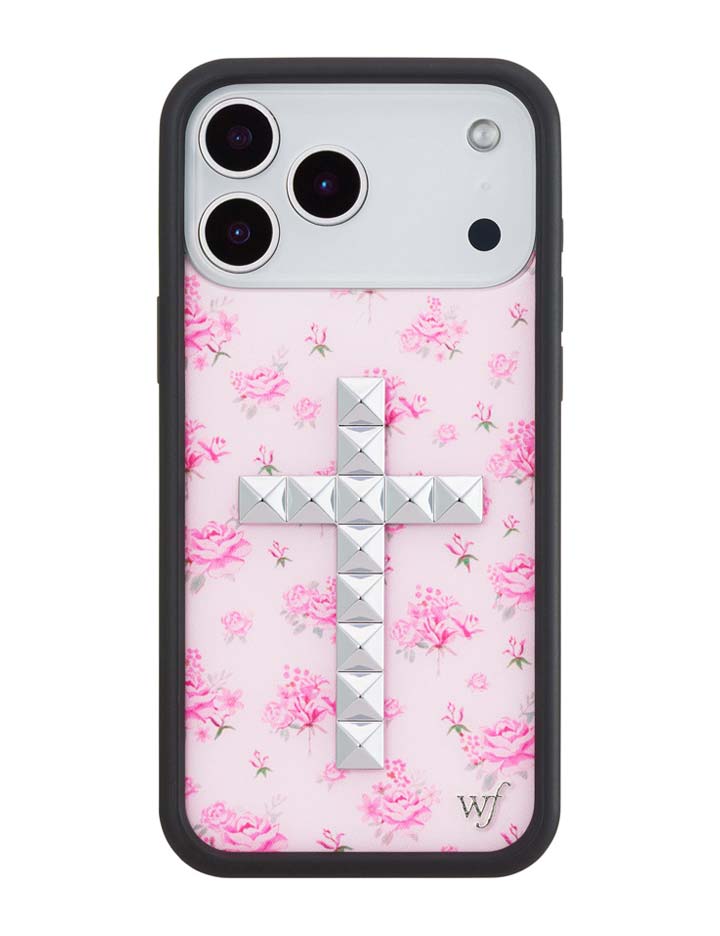 Wildflower Cases Stud Cross Forget Me Not Floral - Pink iPhone 18 Pro Max Case