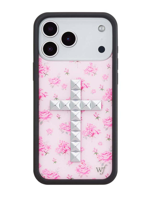 Wildflower Cases Stud Cross Forget Me Not Floral - Pink iPhone 18 Pro Max Case