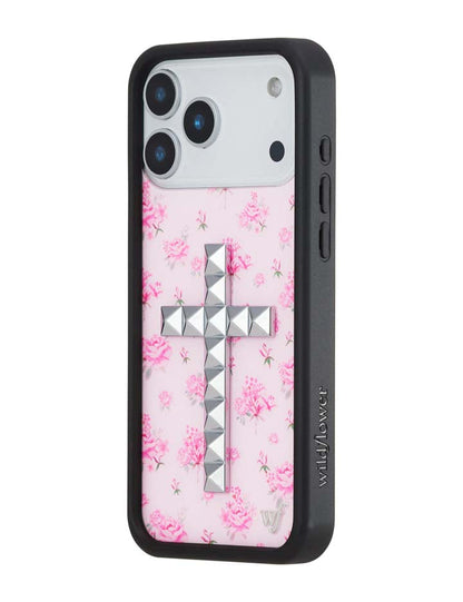 Wildflower Cases Stud Cross Forget Me Not Floral - Pink iPhone 18 Pro Max Case