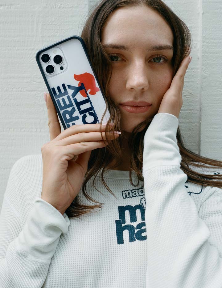 Wildflower Cases THE MADHAPPY & FREECITY TOGETHERFOREVER - WHITE & NAVY iPhone 17e Case