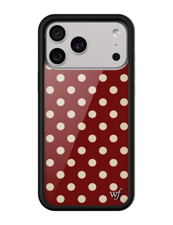 Wildflower Cases Polka Dot - Burgundy and Cream iPhone 18 Pro Max Case