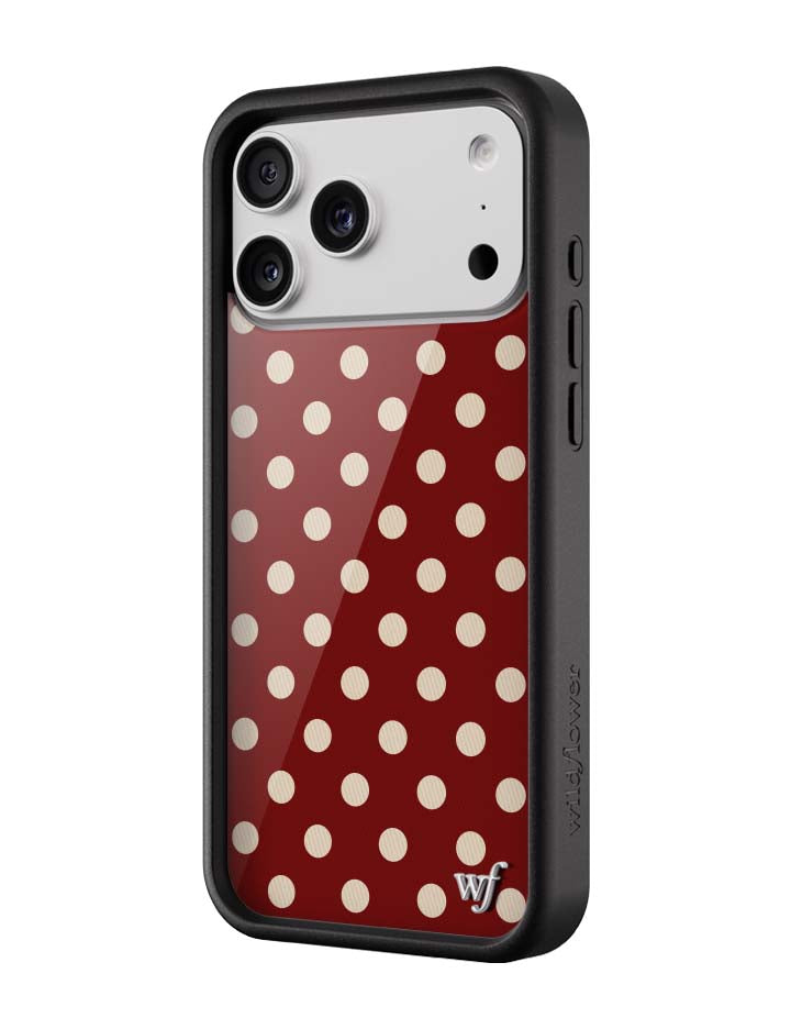 Wildflower Cases Polka Dot - Burgundy and Cream iPhone 18 Pro Max Case