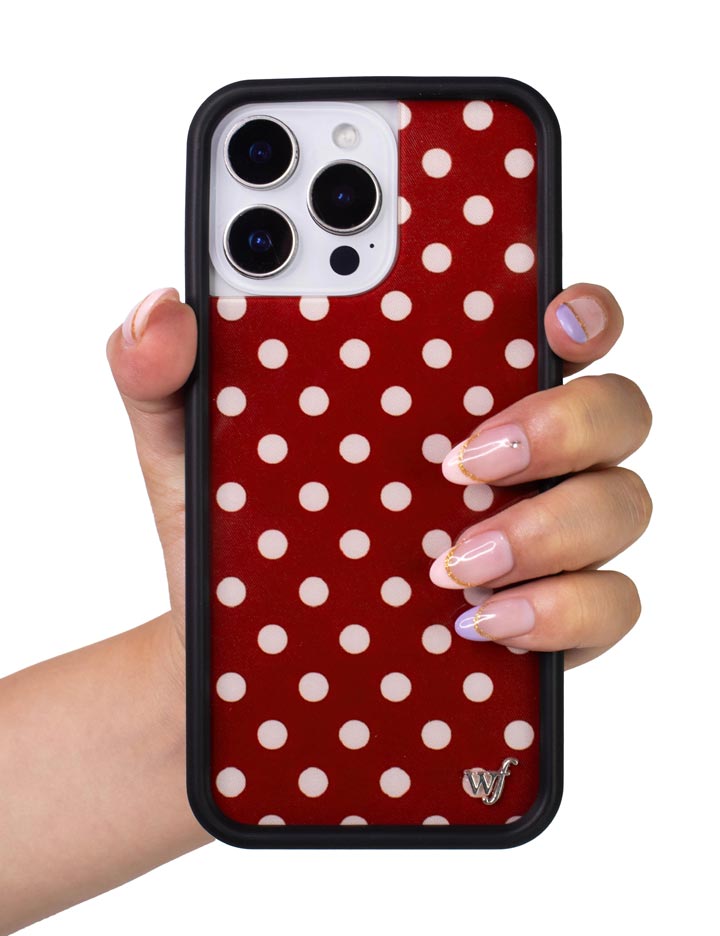 Wildflower Cases Polka Dot - Burgundy and Cream iPhone 18 Pro Max Case