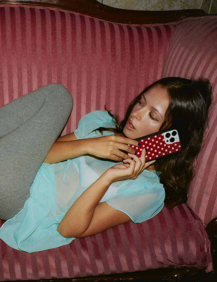 Wildflower Cases Polka Dot - Burgundy and Cream iPhone 18 Pro Max Case