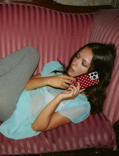Wildflower Cases Polka Dot - Burgundy and Cream iPhone 18 Pro Max Case