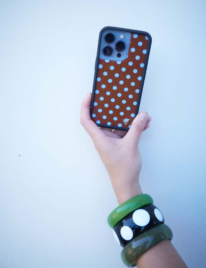 Wildflower Cases Polka Dot - Brown and Blue iPhone 18 Pro Case
