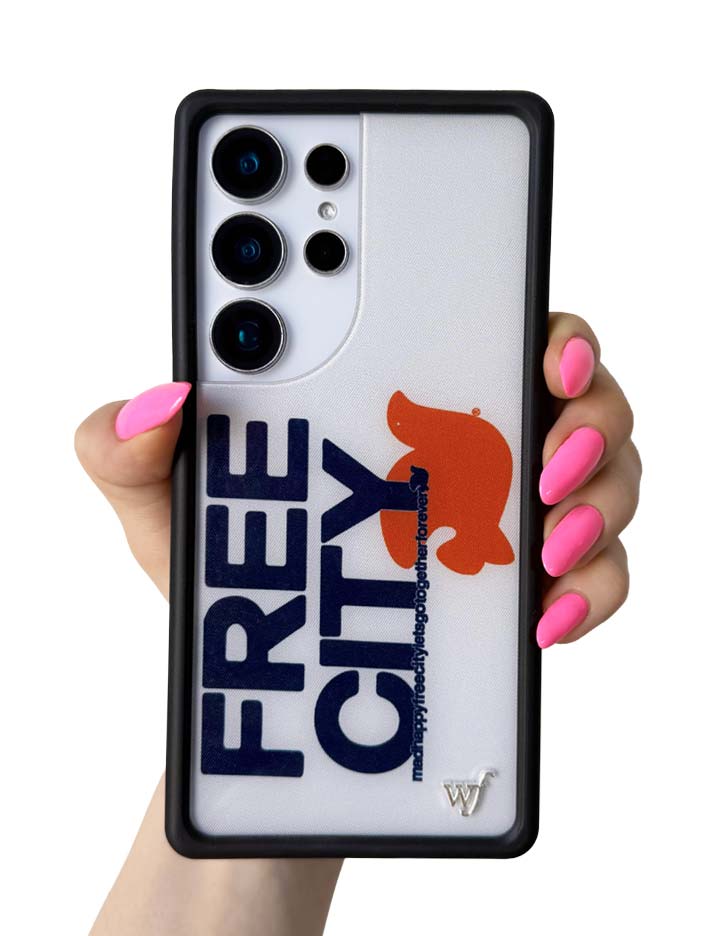 Wildflower Cases THE MADHAPPY & FREECITY TOGETHERFOREVER - WHITE & NAVY Samsung Galaxy CaseGalaxy S25 Ultra Case