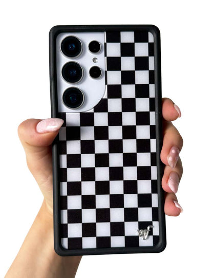 Wildflower Cases Checkers - Black Samsung Galaxy CaseGalaxy S25 Ultra Case