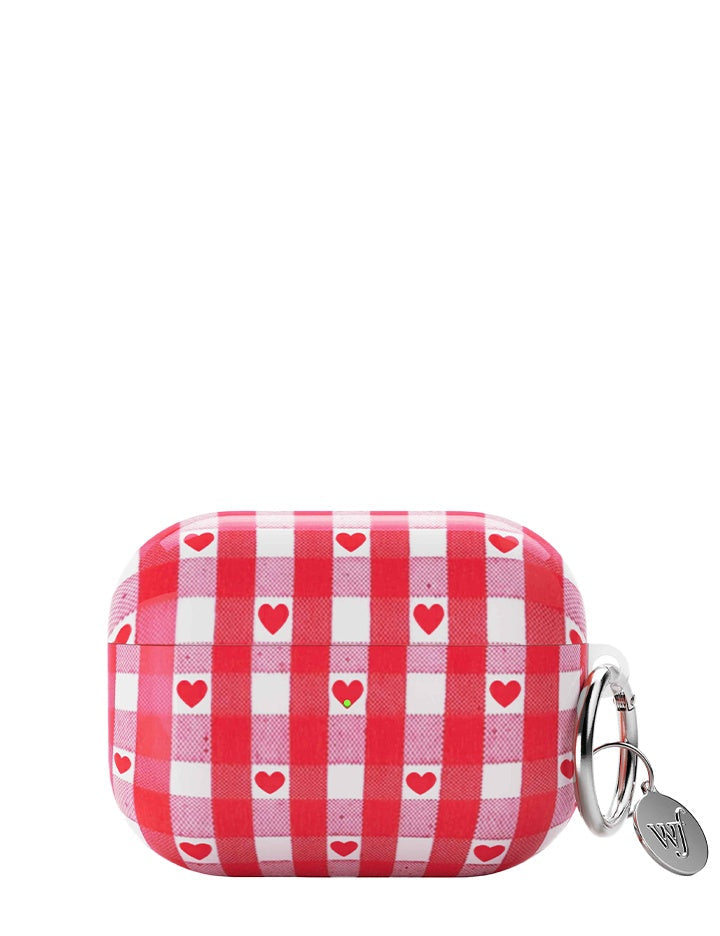 Wildflower Cases Red Gingham Hearts AirPodsAirpod Gen 3 Case