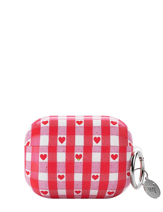 Wildflower Cases Red Gingham Hearts AirPodsAirpod Gen 3 Case