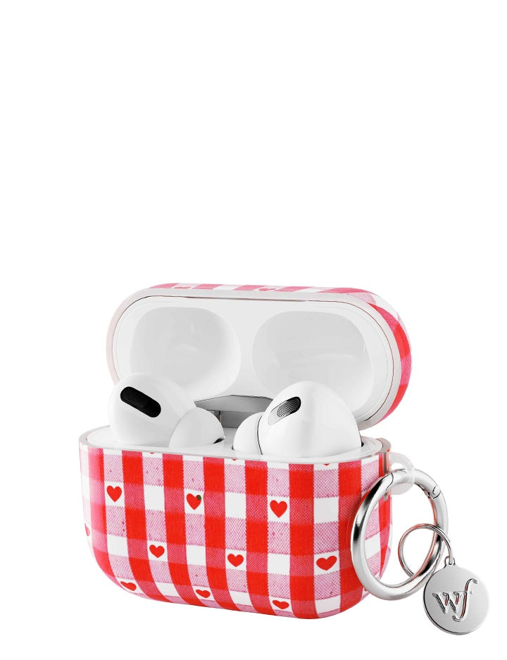 Wildflower Cases Red Gingham Hearts AirPodsAirpod Gen 3 Case