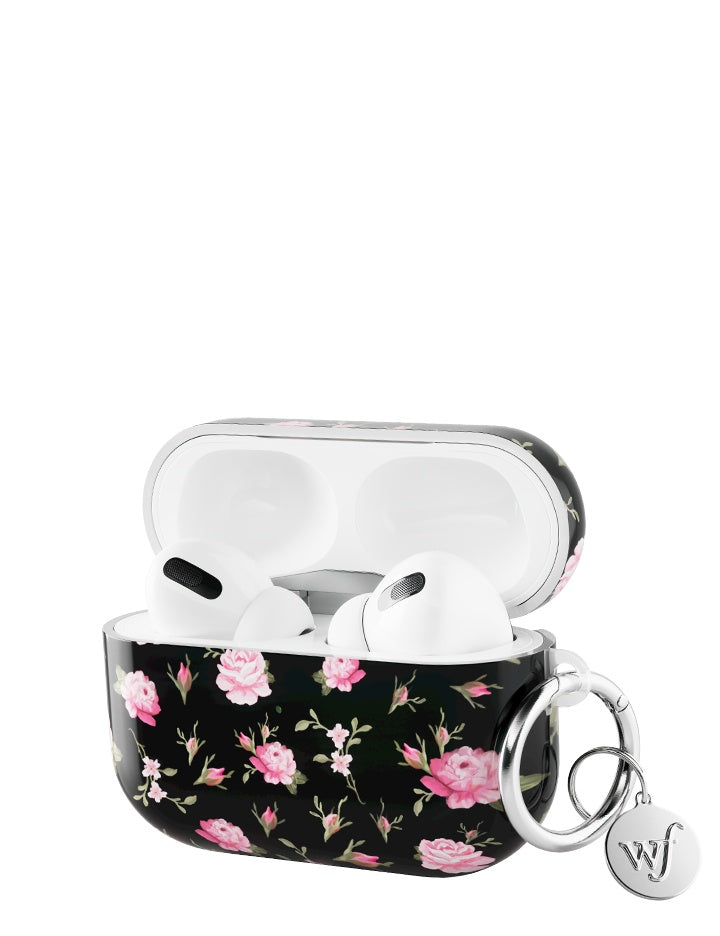 Wildflower Cases Black and Pink Floral AirPodsAirpod Pro Gen 2 Case