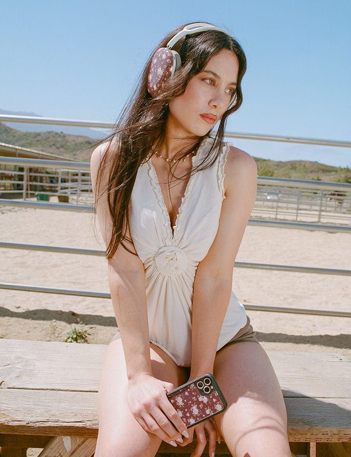 Wildflower Cases Brown Floral Airpod Max Case