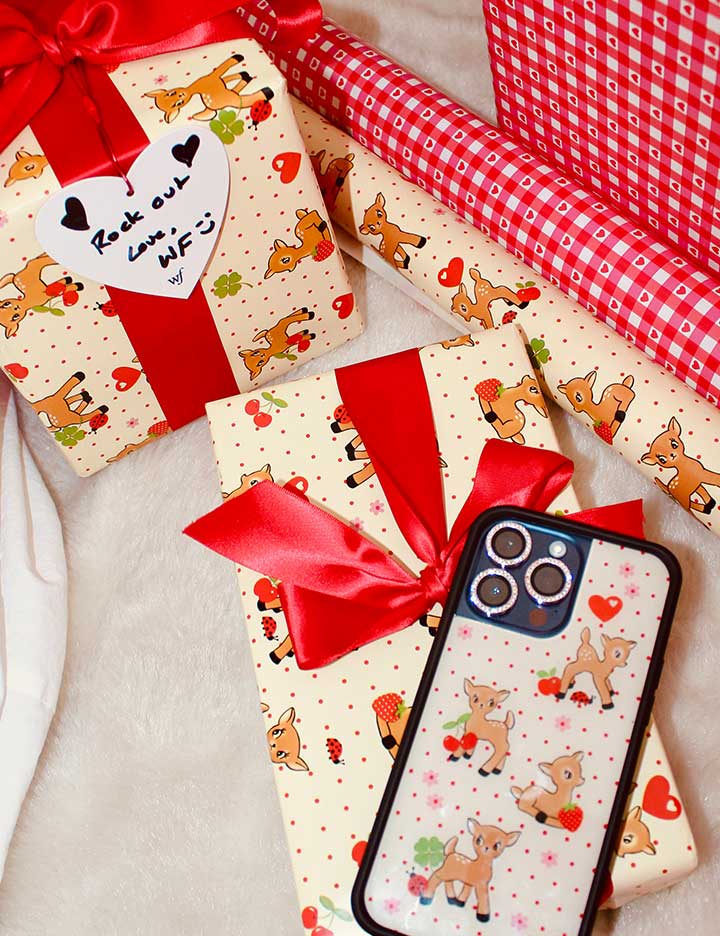Wildflower Cases Oh Deer and Red Gingham Hearts Gift Wrap - 2 Pack