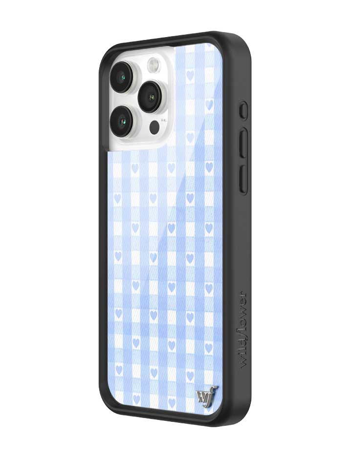 Wildflower Cases Gingham Hearts - Blue iPhone 15 Pro Max Case