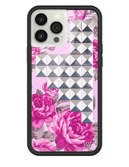 Wildflower Cases Pink Floral Stud iPhone 13 Pro Max Case