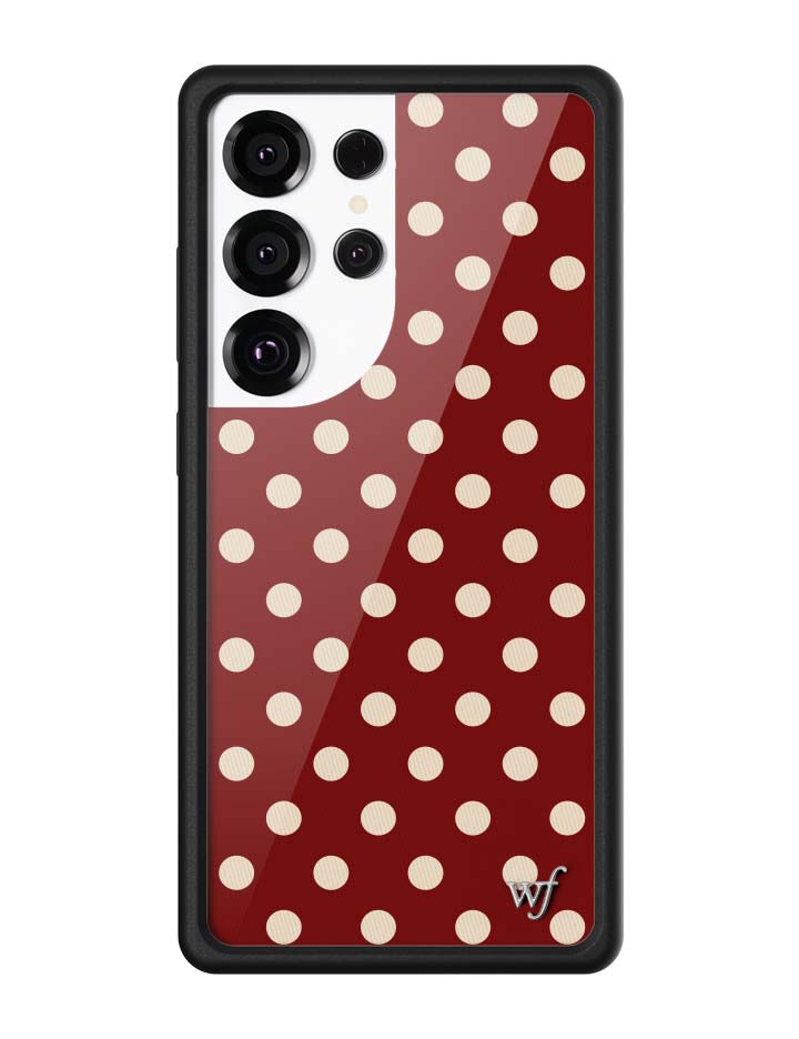 Wildflower Cases Polka Dot - Burgundy and Cream Samsung Galaxy CaseGalaxy S25 Ultra Case