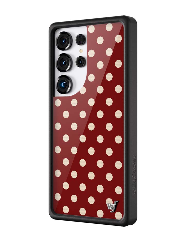 Wildflower Cases Polka Dot - Burgundy and Cream Samsung Galaxy CaseGalaxy S25 Ultra Case