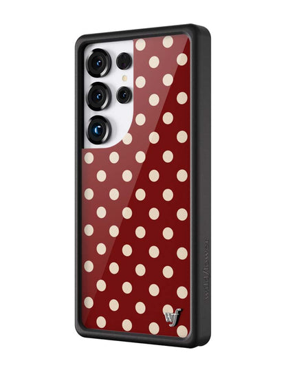 Wildflower Cases Polka Dot - Burgundy and Cream Samsung Galaxy CaseGalaxy S25 Ultra Case