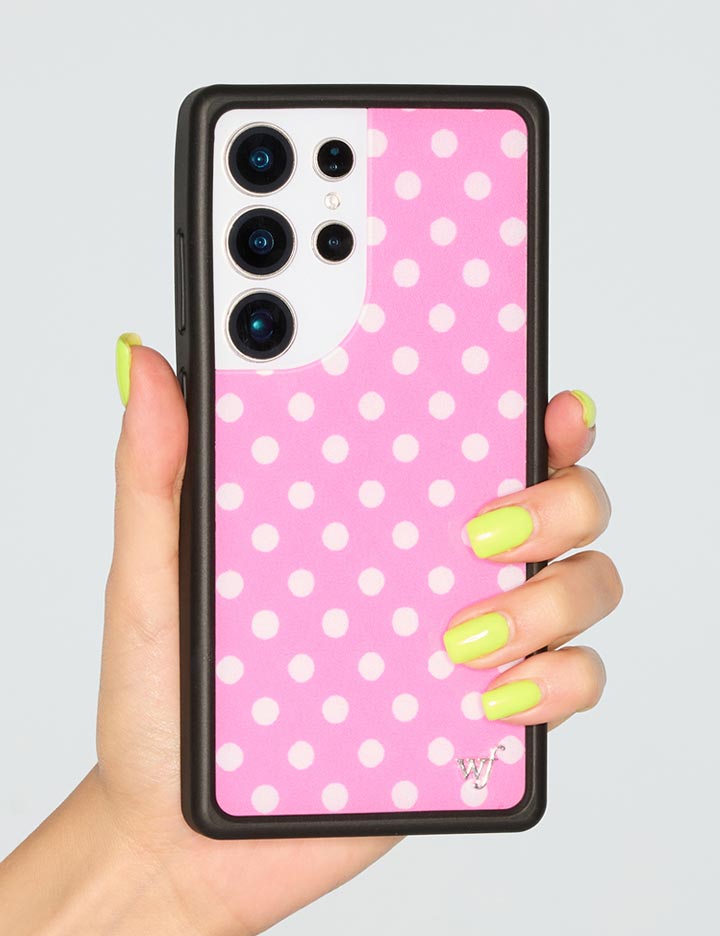 Wildflower Cases Polka Dot - Pink and White Samsung Galaxy CaseGalaxy S25 Ultra Case