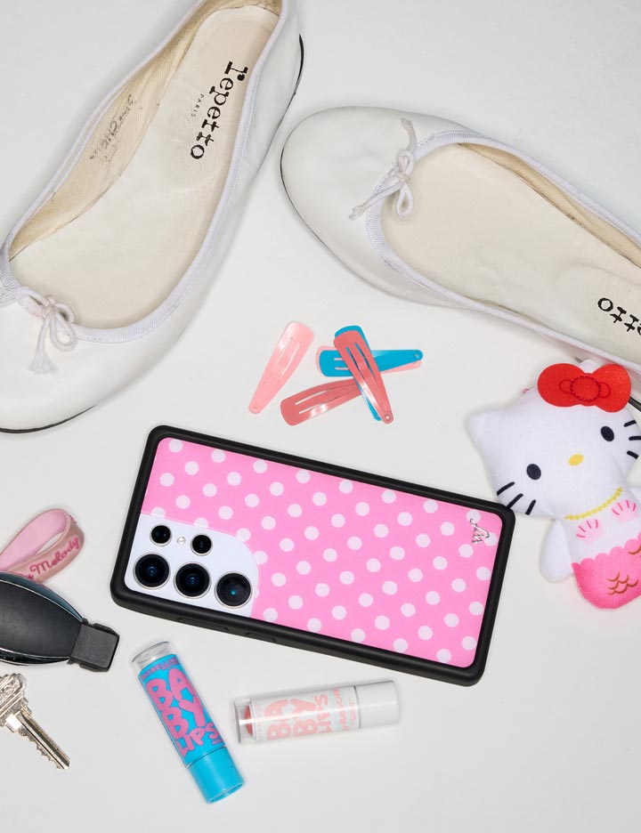 Wildflower Cases Polka Dot - Pink and White Samsung Galaxy CaseGalaxy S25 Ultra Case