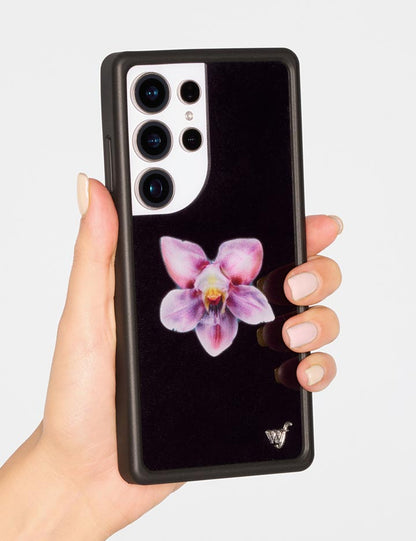 Wildflower Cases Orchid - Black Samsung Galaxy CaseGalaxy S25 Ultra Case