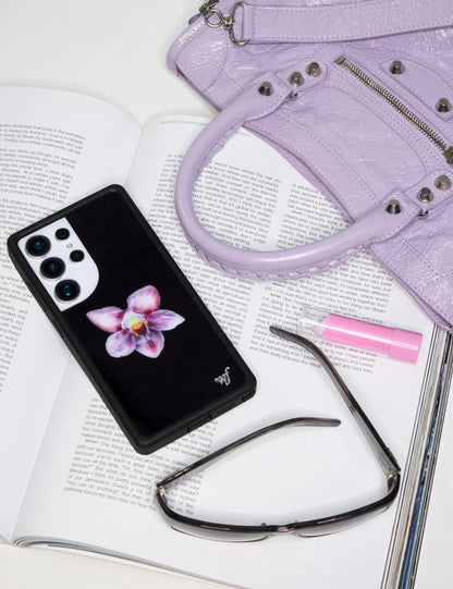 Wildflower Cases Orchid - Black Samsung Galaxy CaseGalaxy S25 Ultra Case
