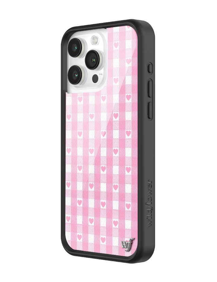Wildflower Cases Gingham Hearts - Pink iPhone 15 Pro Max Case
