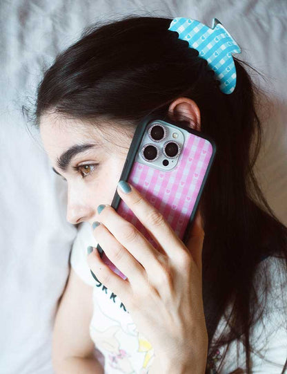 Wildflower Cases Gingham Hearts - Pink iPhone 15 Pro Max Case