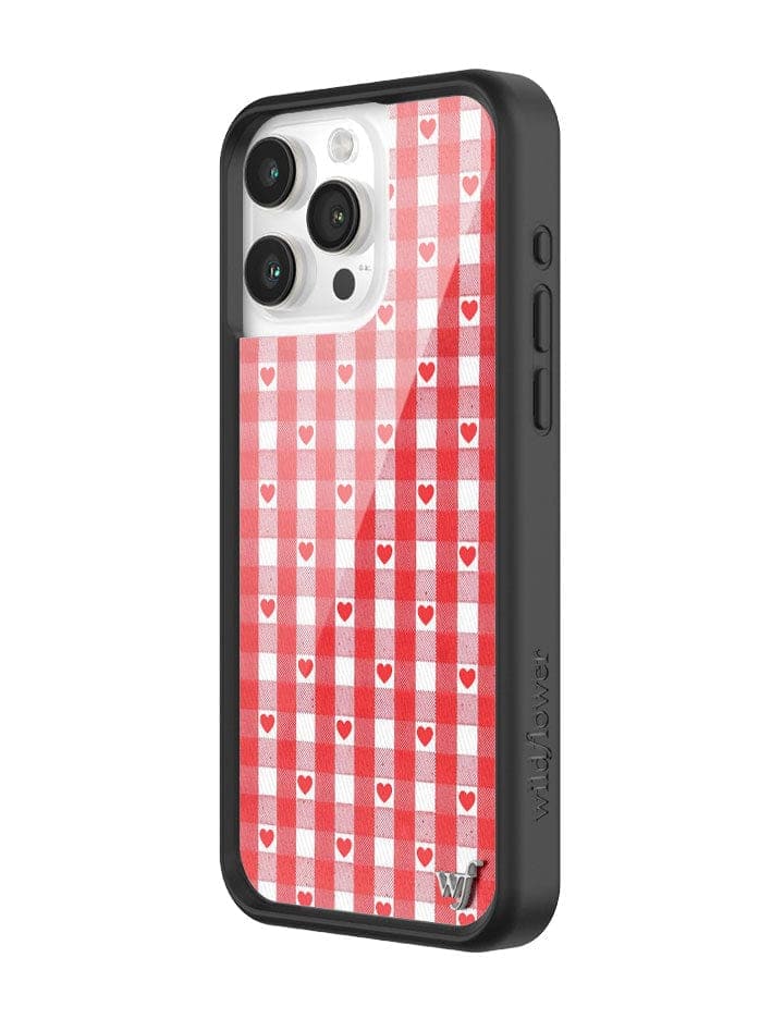 Wildflower Cases Gingham Hearts - Red iPhone 15 Pro Max Case